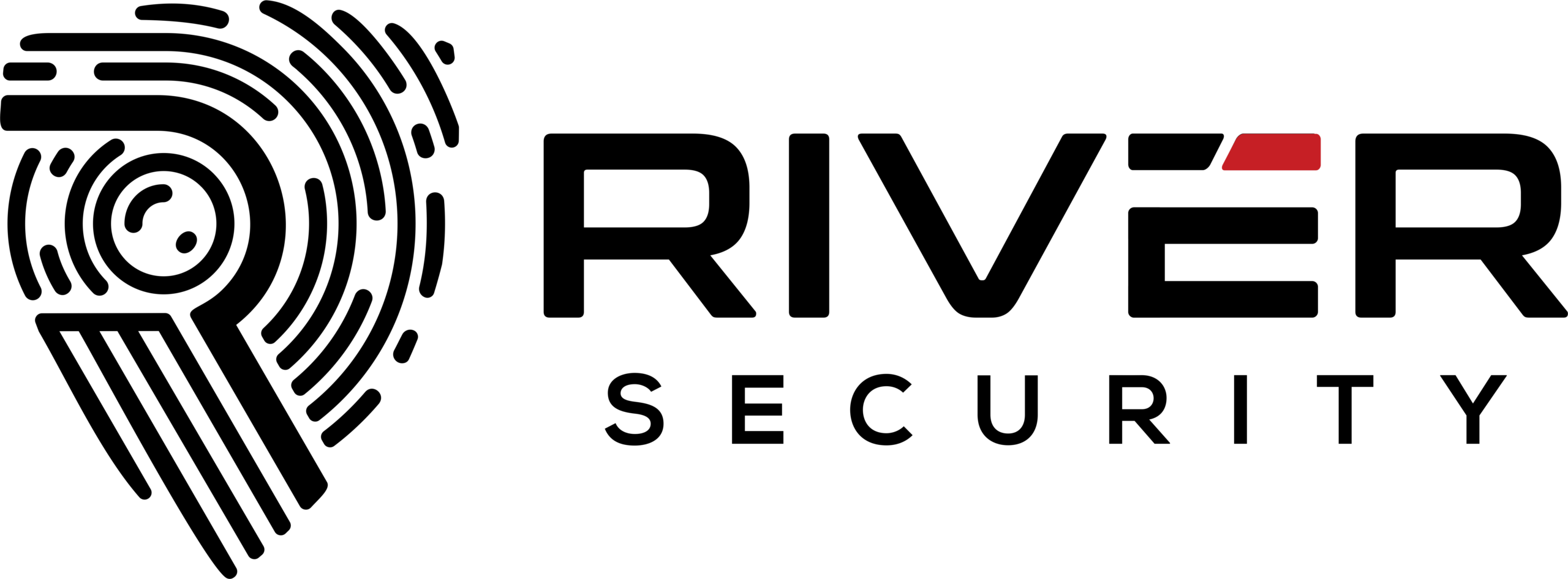 River Security logo - black-whiteborder-transparent-red